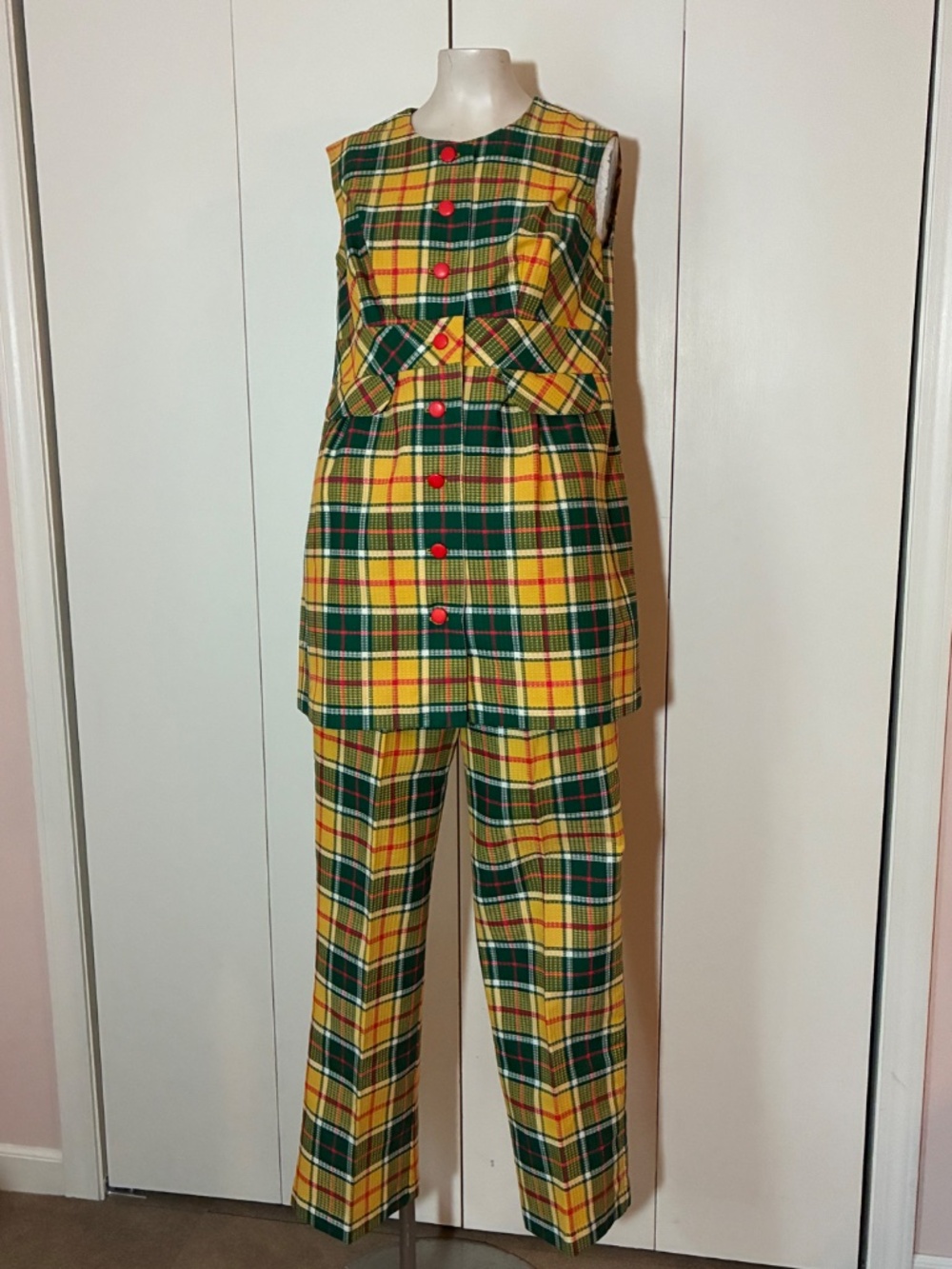 Phil Jacobs 60s-70s Mod MCM Vintage Maternity 2 piece coordinate set Sz 10